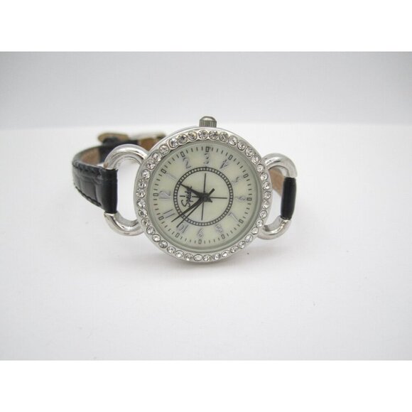 Women Speidel Crystals Quartz WR Analog 28mm Round Watch (H746) "New Battery" - Picture 7 of 9